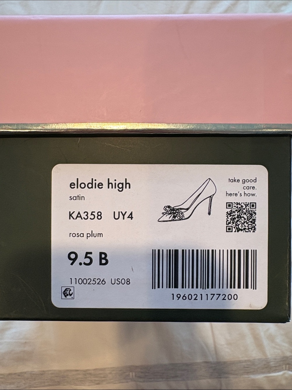 kate spade Elodie Pink Satin Heels with Pearl & Crystal Bows - Picture 7 of 7